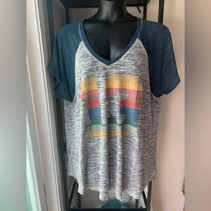 Torrid Her Universe Doctor Who 13 Rainbow Graphic Short Sleeve Raglan Sweater
